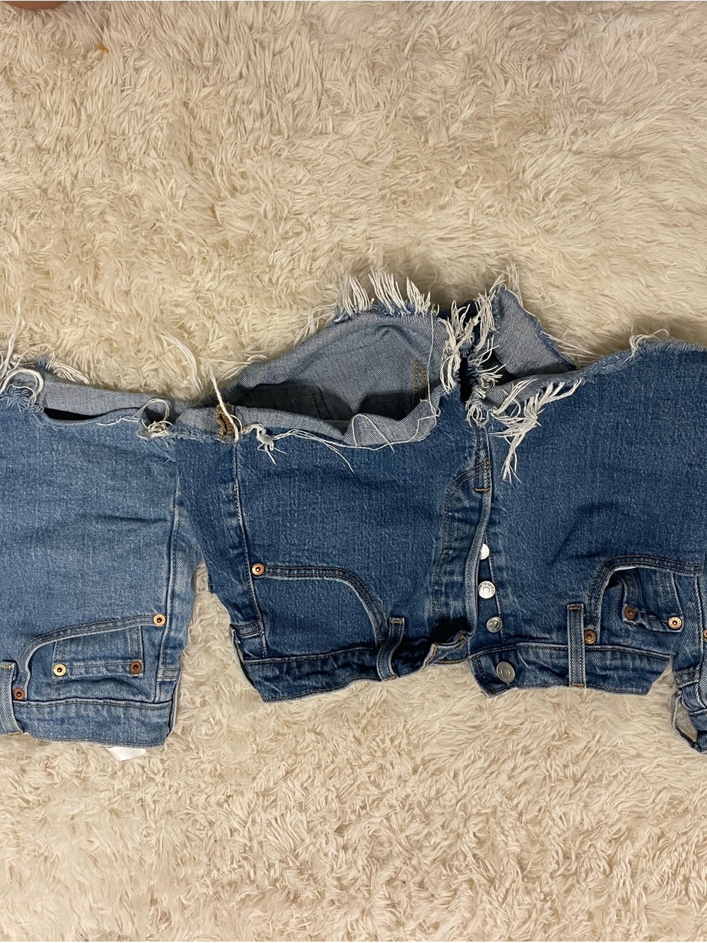 Signature by Levi Strauss Distressed Blue Denim Boyfriend Shorts